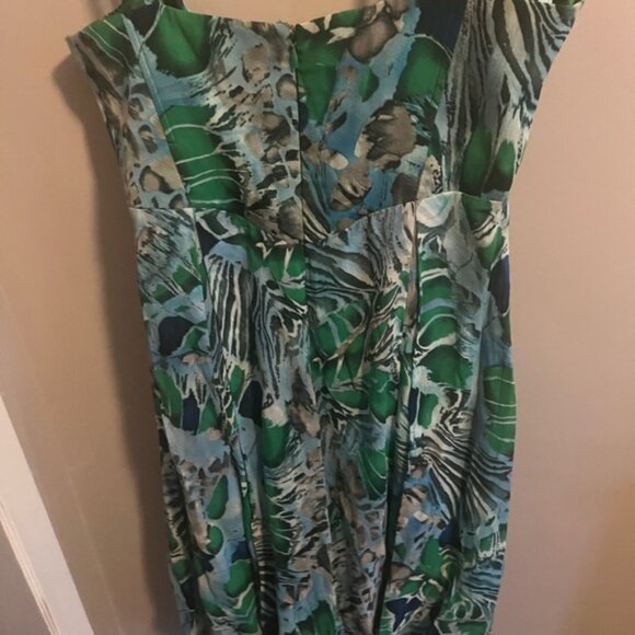 Marciano Silk floral dress spaghetti straps empire waist and bubble hem - Picture 4 of 7